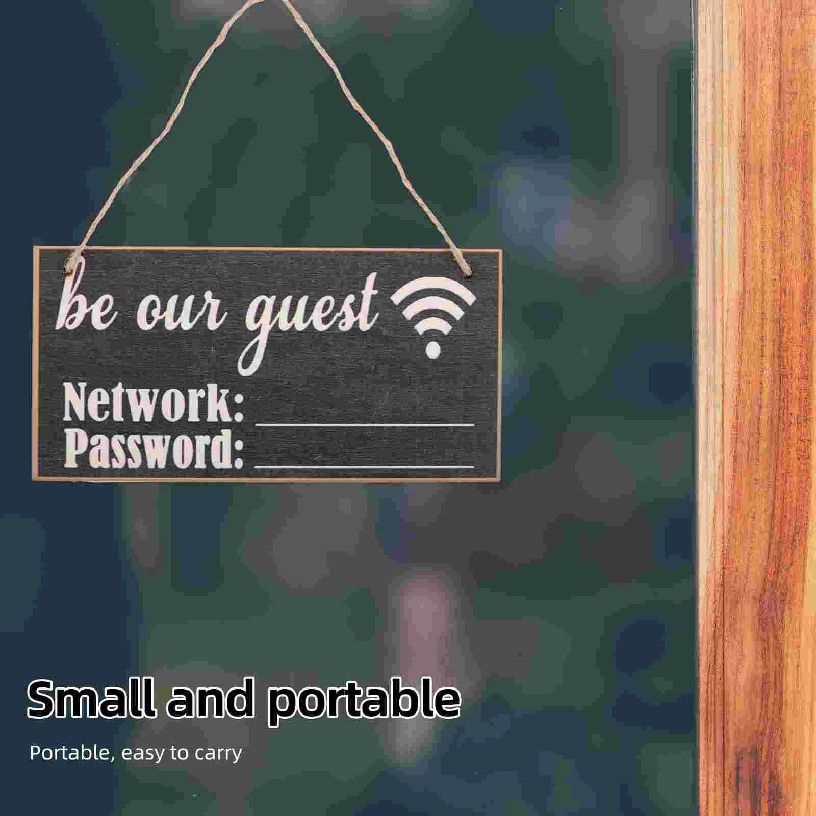 2 Pcs Password Listing Wifi Sign Network Signage Office Door Message Board Wood for Guests Signs