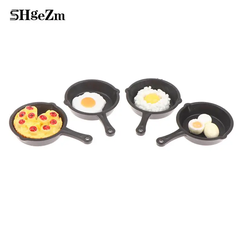 1Pcs 1:12 Scale Frying Egg Pizza Pans Dollhouse Miniature For 12th Dolls House Kitchen Accessories Doll House Decor