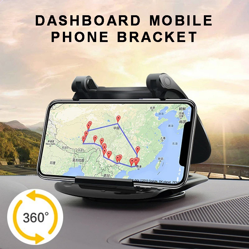 

360 Degrees Rotation Adjustable Car Dashboard 3.5''-6.5'' Phone Holder Stand Clip Using ABS Materail Not Easy to Break Durable