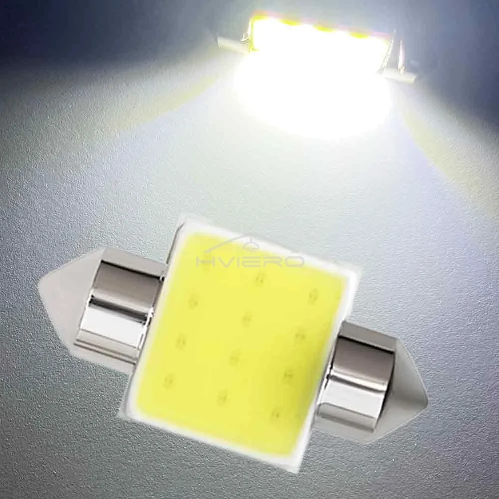 

10 шт. белые светодиодные лампы HVIERO Festoon C5W C10W 12В