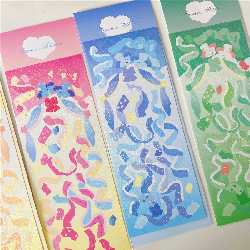 

Princess lace ribbon Korean ins lovely lace ribbon goo card sticker small card DIY decorative material sticker flash