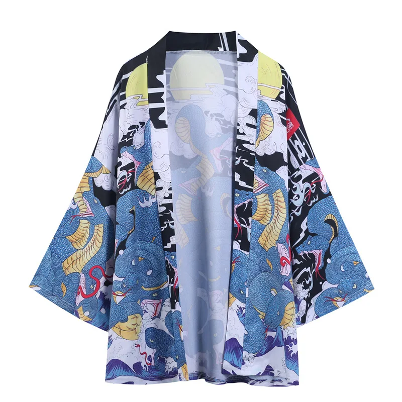 

Men's women's robes street clothes cardigan yukata national style Harajuku eight head snake kimono Japanese traditional clothes