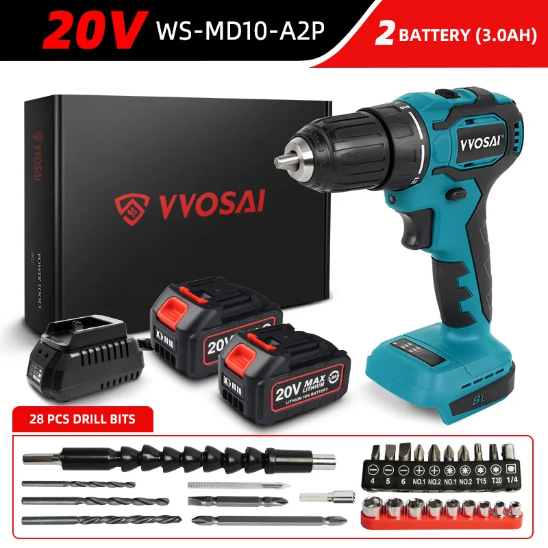 

VVOSAI Бесщёточная дрель 20В 21+1