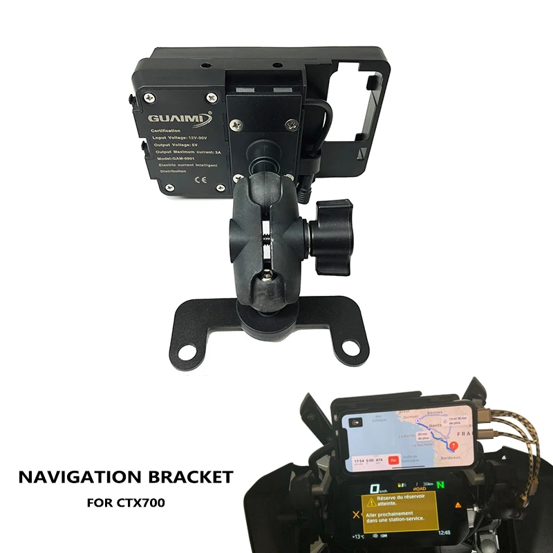 Motorcycle USB Mobile Phone Charger Stand Holder Navigation Bracket GPS Bracket For HONDA CTX700 CTX 700 2014 2015 2016 2017