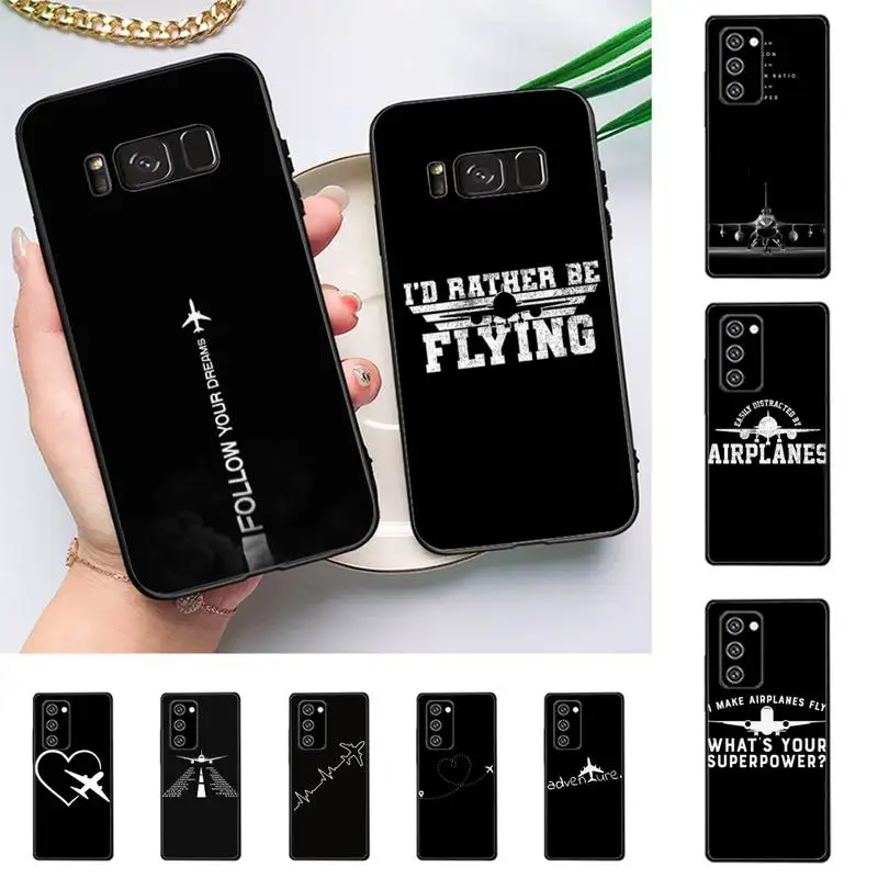 

Aircraft Helicopter Airplane Pilot fly Phone Case For Samsung Galaxy J4 plus J6 J5 J72016 J7prime cover for J7Core J6plus