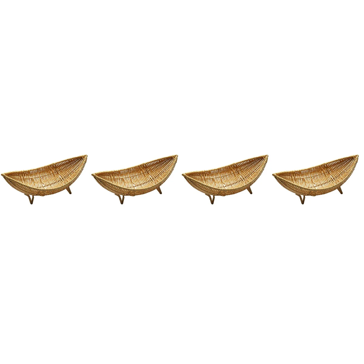 

4x Rattan Coffee Table Serving Tray Wicker Decor Outdoor Serving Tray Serving Tray for Serving Table Vegetable Fruit