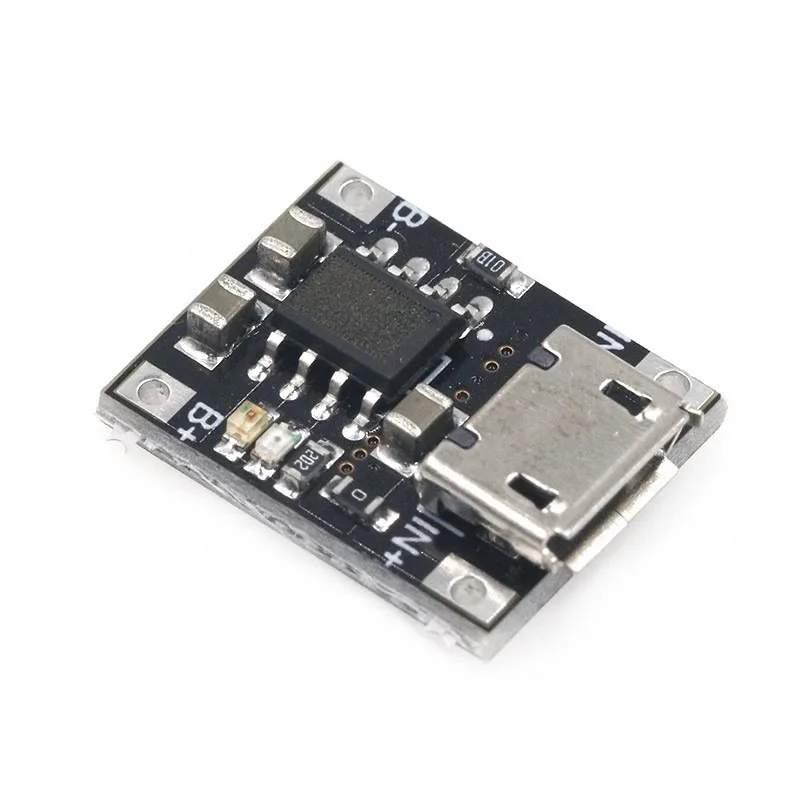 Фото Мини-плата зарядки 1А для элементов питания 18650, вход Micro-USB, схема управления зарядом литиевых батарей, аппаратный аксессуар, 10 шт. №1