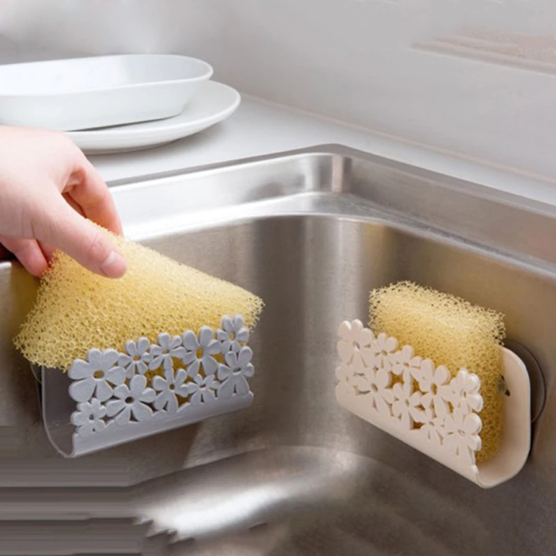 

Kitchen Bathroom Drying Rack Toilet Sink Suction Sponges Holder Rack Suction Cup Dish Cloths Holder Scrubbers Soap Storage Shelf