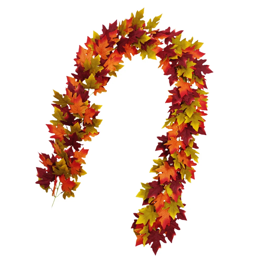 

1PC Hanging Vine Plants Artificial Maple Leaf Garland Autumn Backdrop Decor Maple Leaf Garland Fall Garland Maple