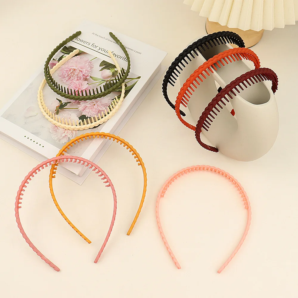 

Frosted color hair hoop women with teeth anti-slip bangs hairpin simple all-match pressure hair hoop wash face hair hoop