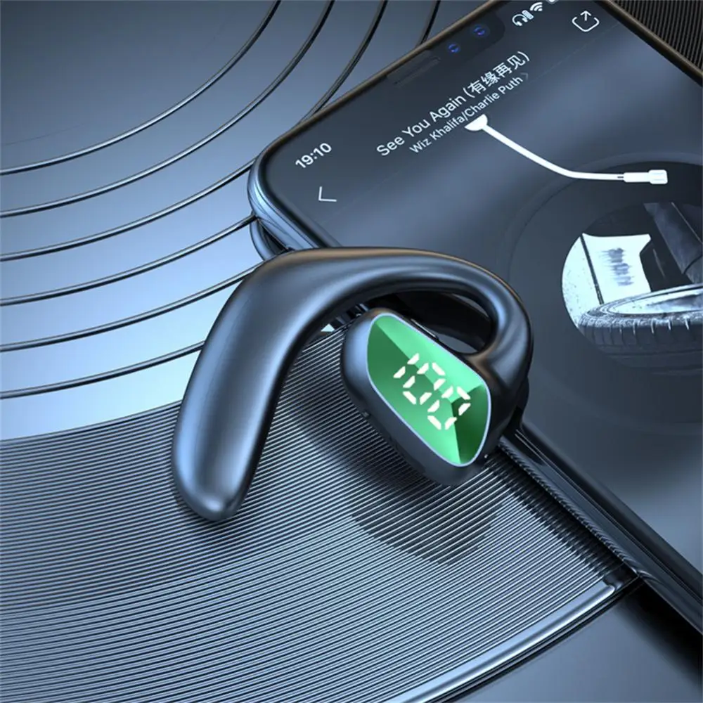 

Hanging Gaming Earbuds Waterproof Bluetooth Headphone With Led Display Stereo Air Conduction Headset Hanging Ear Earphones