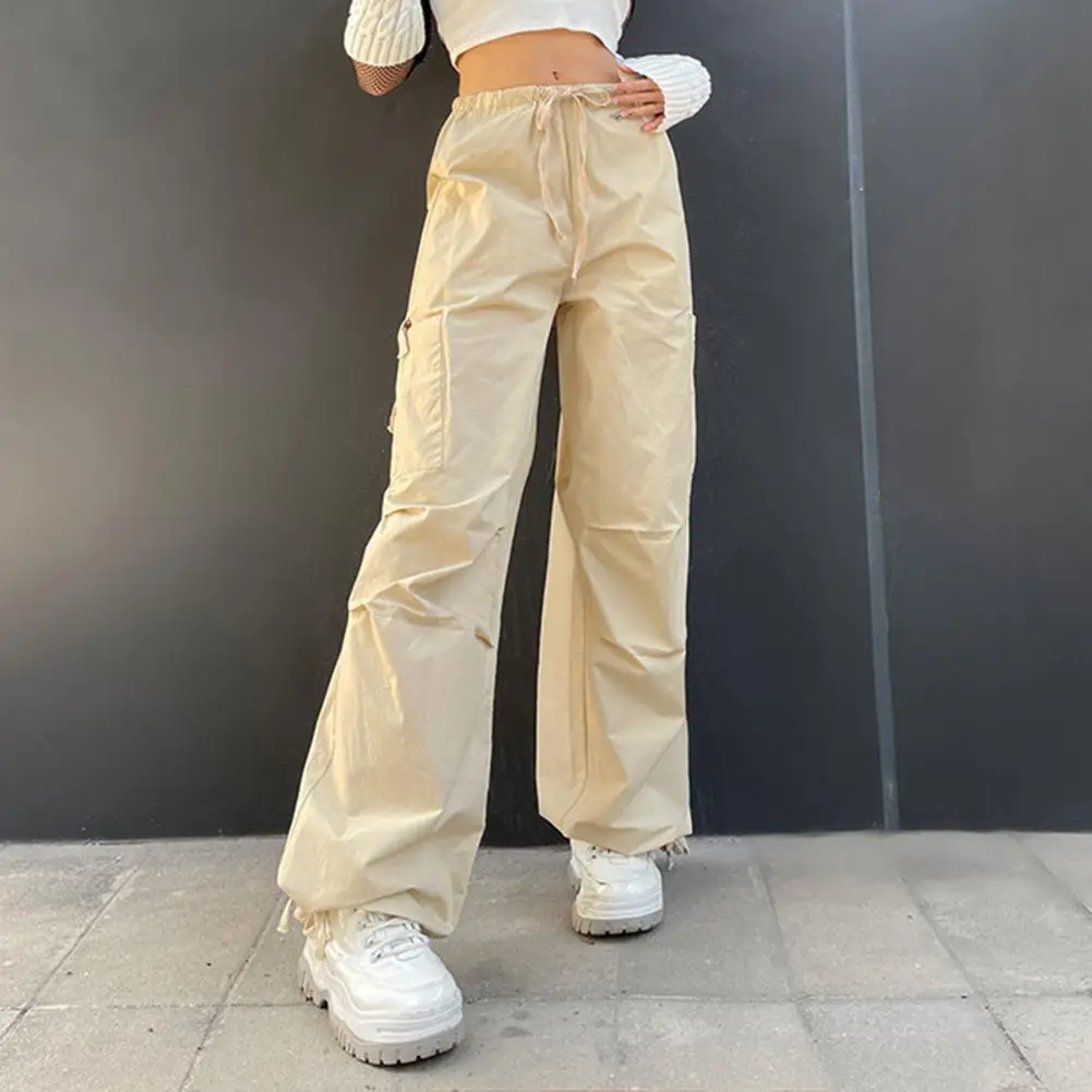 

Женские джоггеры Y2k с эластичным поясом и завышенной талией, брюки-карго с завязками на щиколотке, широкие мешковатые брюки с большими карманами в стиле хип-хоп