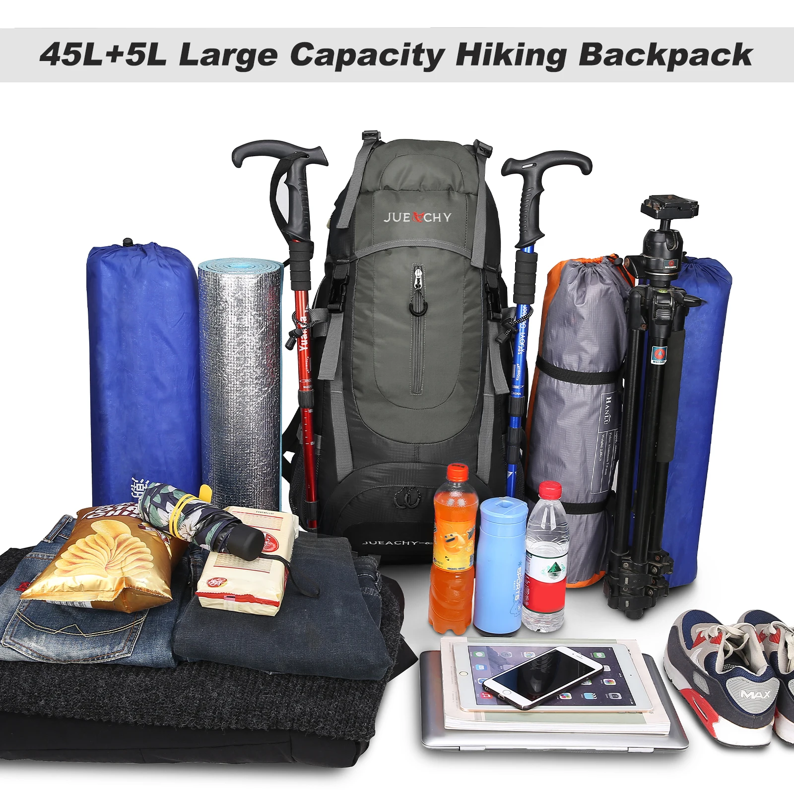 50L Hiking Backpacks Waterproof Trekking Bag Men Outdoor Mountaineering Camping Travel Hiking Bag Large Capacity