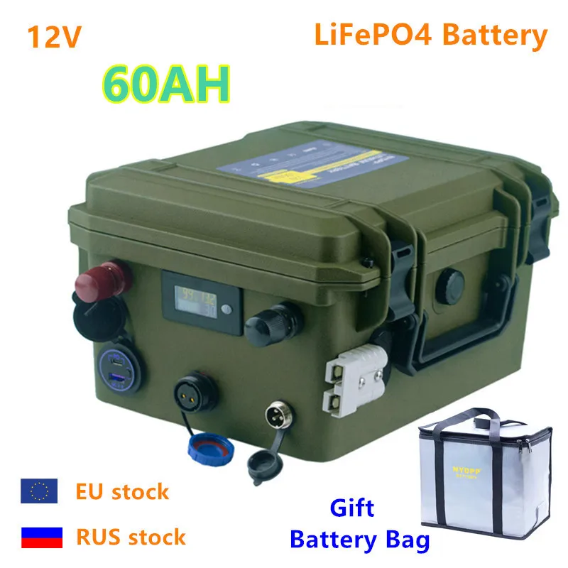 12 В 60 ач Lifepo4 аккумуляторная батарея lifepo4 в литиевая Водонепроницаемая батареи