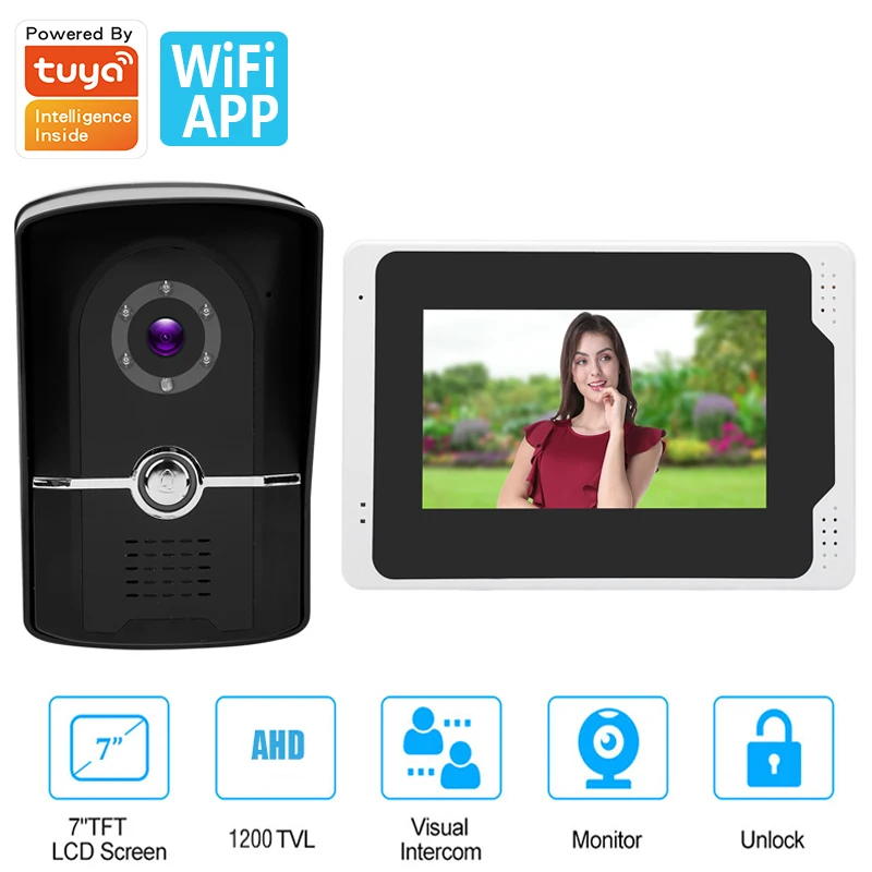 7-Inch Indoor Visual Intercom Doorbell Wired WiFi Home Monitoring Answering Device 1080P Intelligent Unlocking Free Shipping