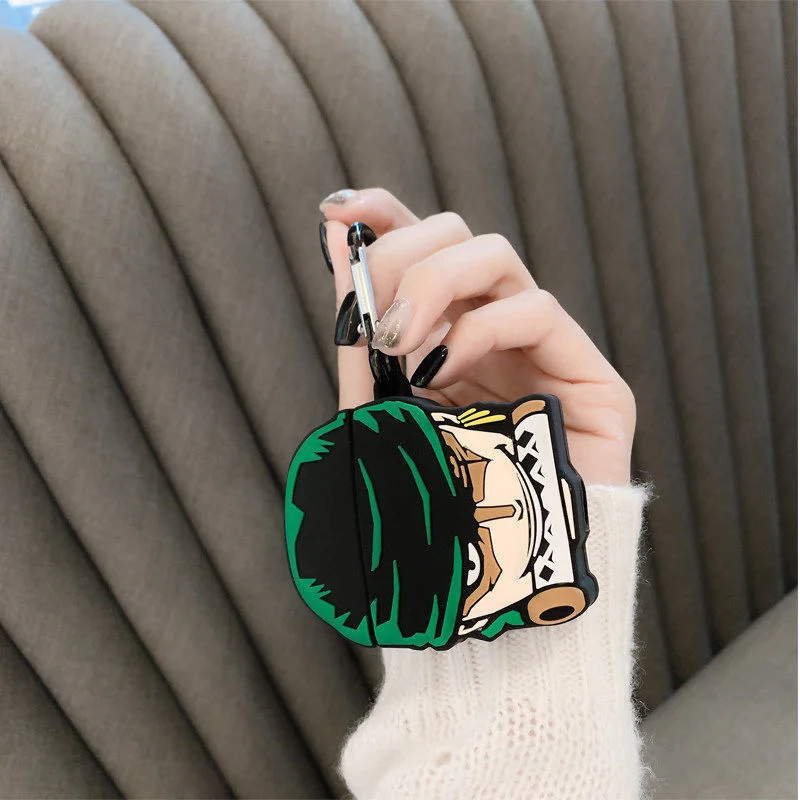 Фото Силиконовый чехол для наушников One Piece Zoro для Airpods 1 2 3 Pro, чехол для беспроводных Bluetooth-наушников, подарки на день рождения №4
