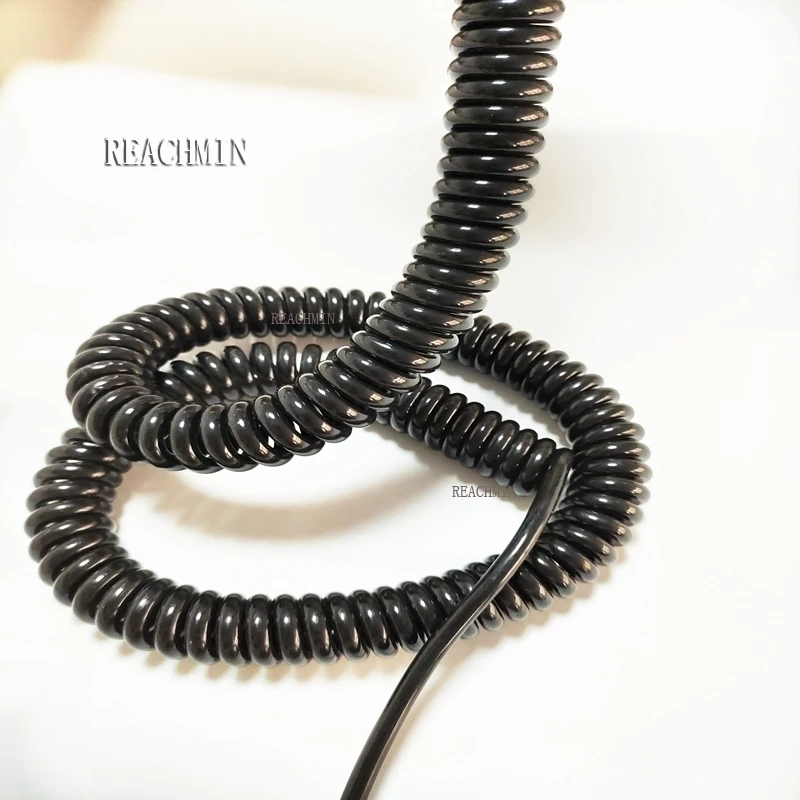 

High quality spring spiral cable 2 core-3-4-5-6-8- core black telescopic power cord stretchable wire