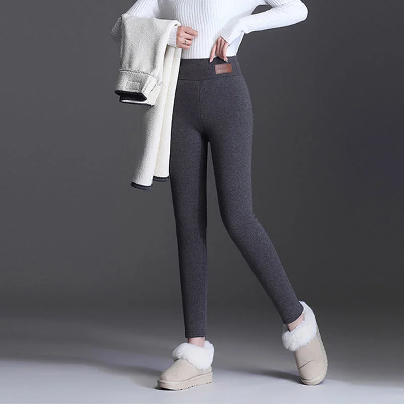 Winter Women Leggings Plush Velvet Stretch Skinny Hight Waist Pencil Pannt Casual Comfortable Keep Warm Stretchy Legging Black
