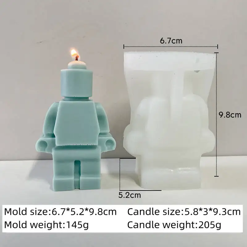 DIY робот милый силиконовая форма для свечей рождественские подарки ремесленные
