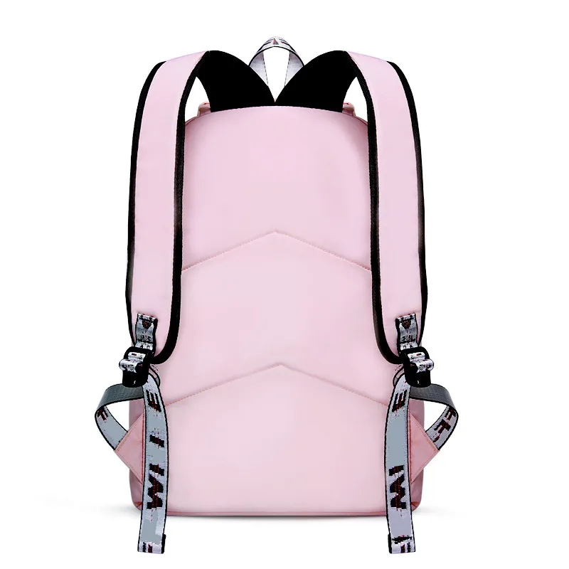 OKKID cute school bags for teenage girls large school backpack female travel laptop backpack 15.6 usb charge bag plush ball gift