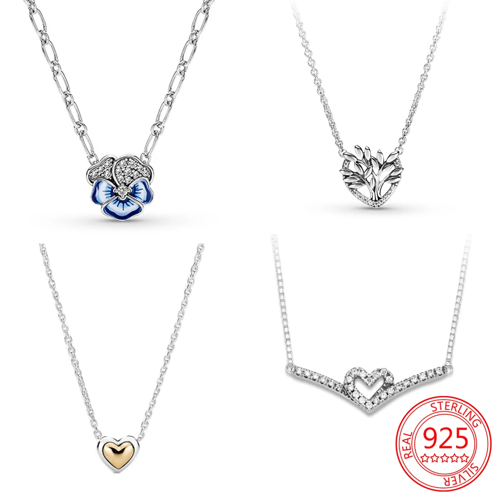 

Luxury 14k Yellow Gold Domed Golden Heart Collier Necklace 925 Sterling Silver Necklace for Girls Birthday Gift