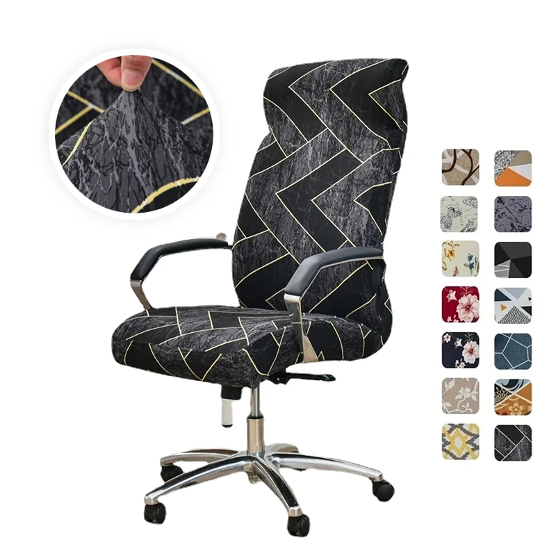 

Nordic Printed Computer Chair Cover Elastic Office Chair Slipcovers Universal Non-Slip Rotating Gaming Armchair Case Protector