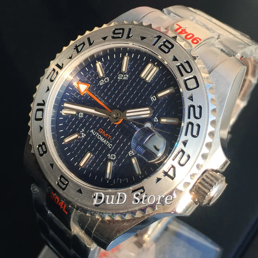 

BLIGER 43mm GMT Men's Mechanical Watches Waterproof Top Brand Sapphire Glass Stainless Steel Business Men's Watch