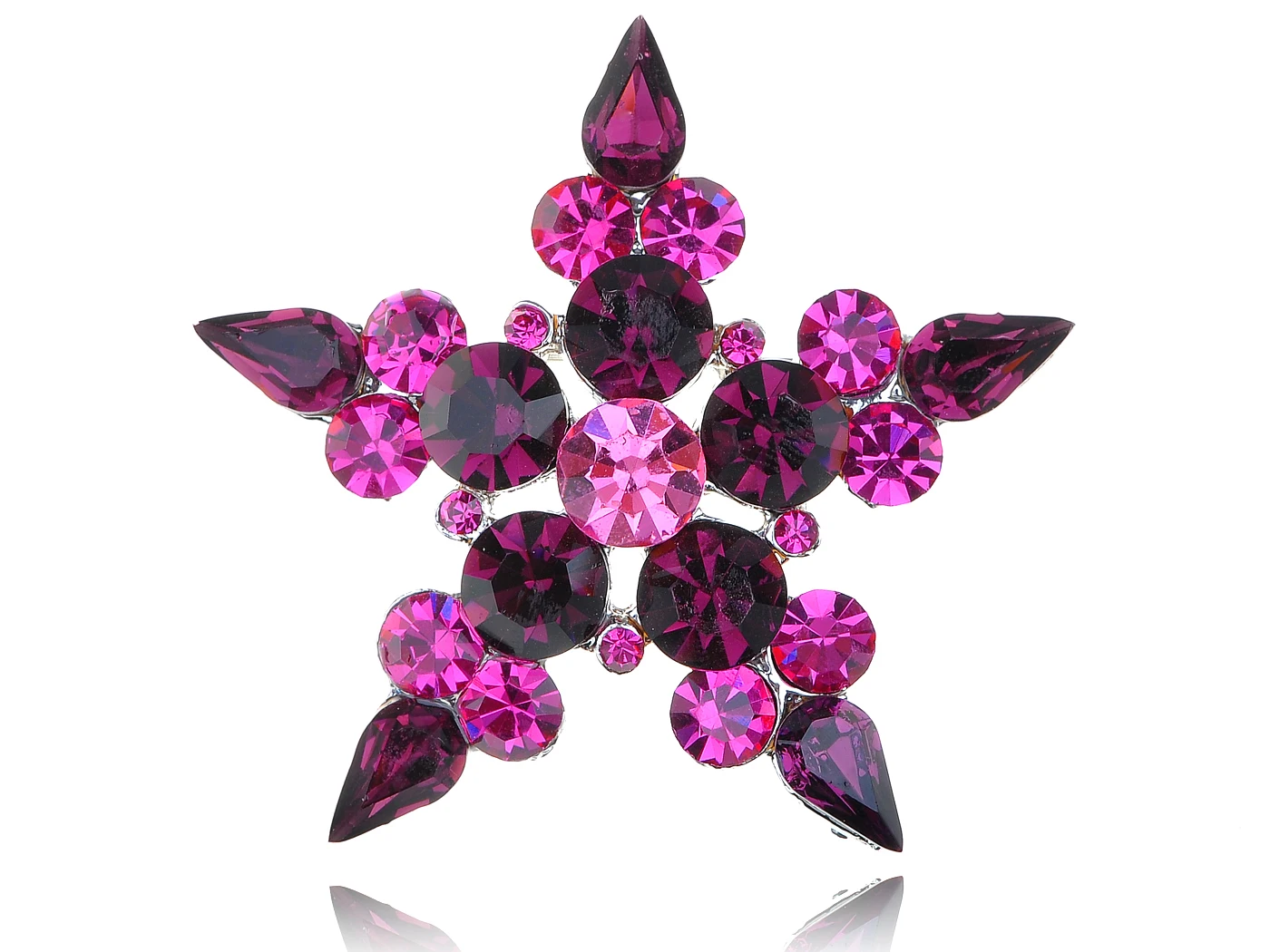 

Amethyst Crystal Rhinestone Five Point Star Symbol Necklace Pendant Pin Brooch