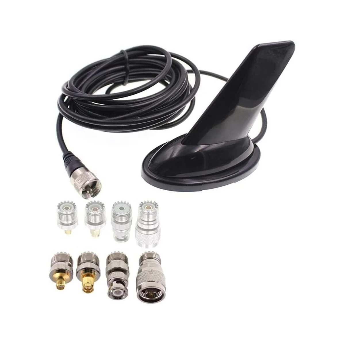 

Dual Band Mobile Radio Antenna Fin Style Antenna 136-174 MHz and 400-470MHz Antenna with 4 Adapters