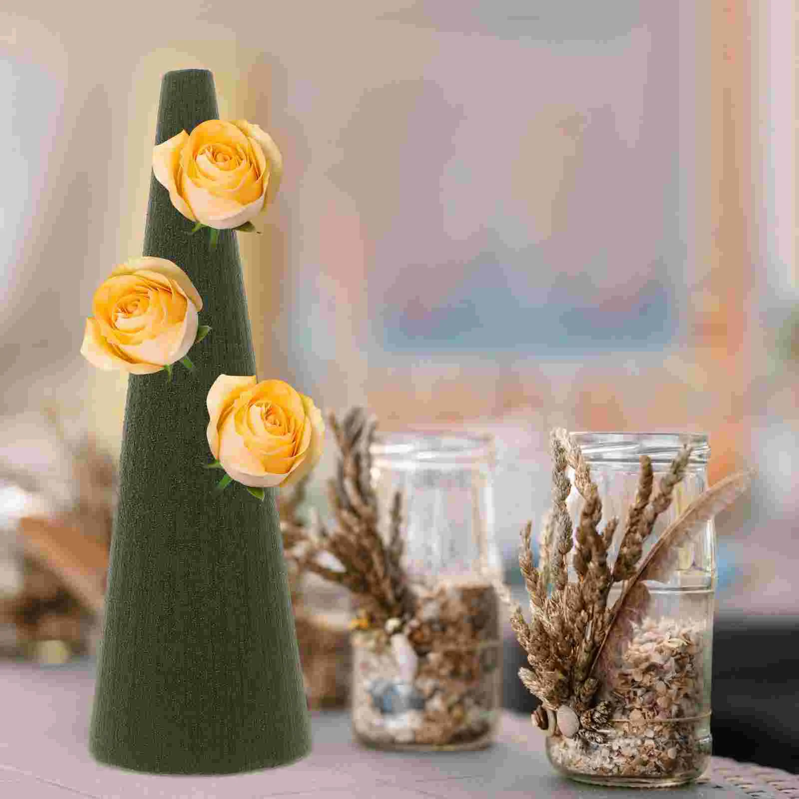 

4 Pcs Christmas Tree Absorbent Flower Mud Floral Foams Blocks Craft Christmas-tree Arrangement Cone Sponge Balls