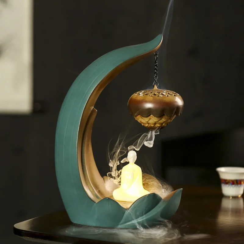 

Lotus Hanging Ball Backflow Incense Burner Creative Lamp Ring Sandalwood Stove Incense Burner Small Night Lamp Ornaments