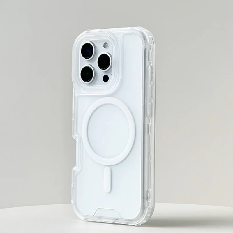 Неоновый полупрозрачный чехол MagSafe с беспроводной зарядкой для iPhone 16 Pro 15 14 13 Max