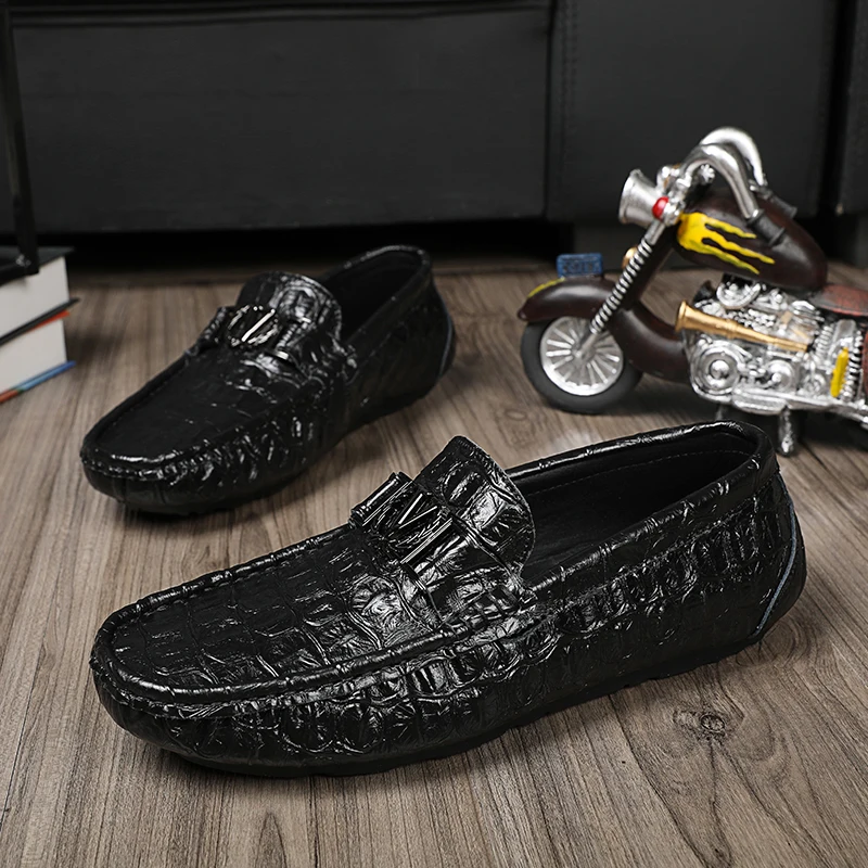 

New Arrival Man Leather Casual Sneakers Handmade Loafers Shoes Mens Good Quality Driving Moccasin Men Anti-Slip Mens Footwear