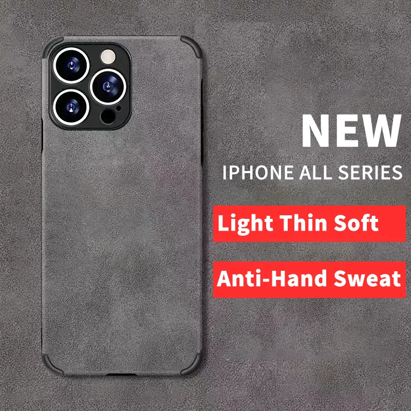 

Premium Feel Suede Phone Case For iPhone 14 13 12 11 Pro Max Mini X XS XR 7 8 Plus Drop Proof Universal Solid Color iPhone Case