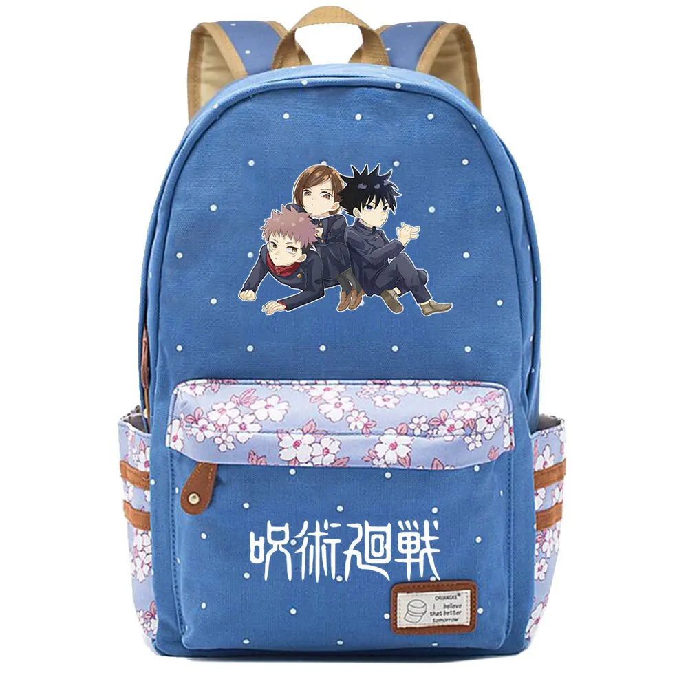 

Jujutsu Kaisen Teenger Zip Packsack Casual Backpack Unisex Student Baby Blue Schoolbag High Quality Knapsack Travel Laptop Bag