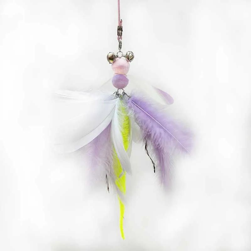 

1PCS Funny Butterfly Kitten Teaser Stick Replacement Refill Attachment Plush Tassel Cat Toys Pet Supplies