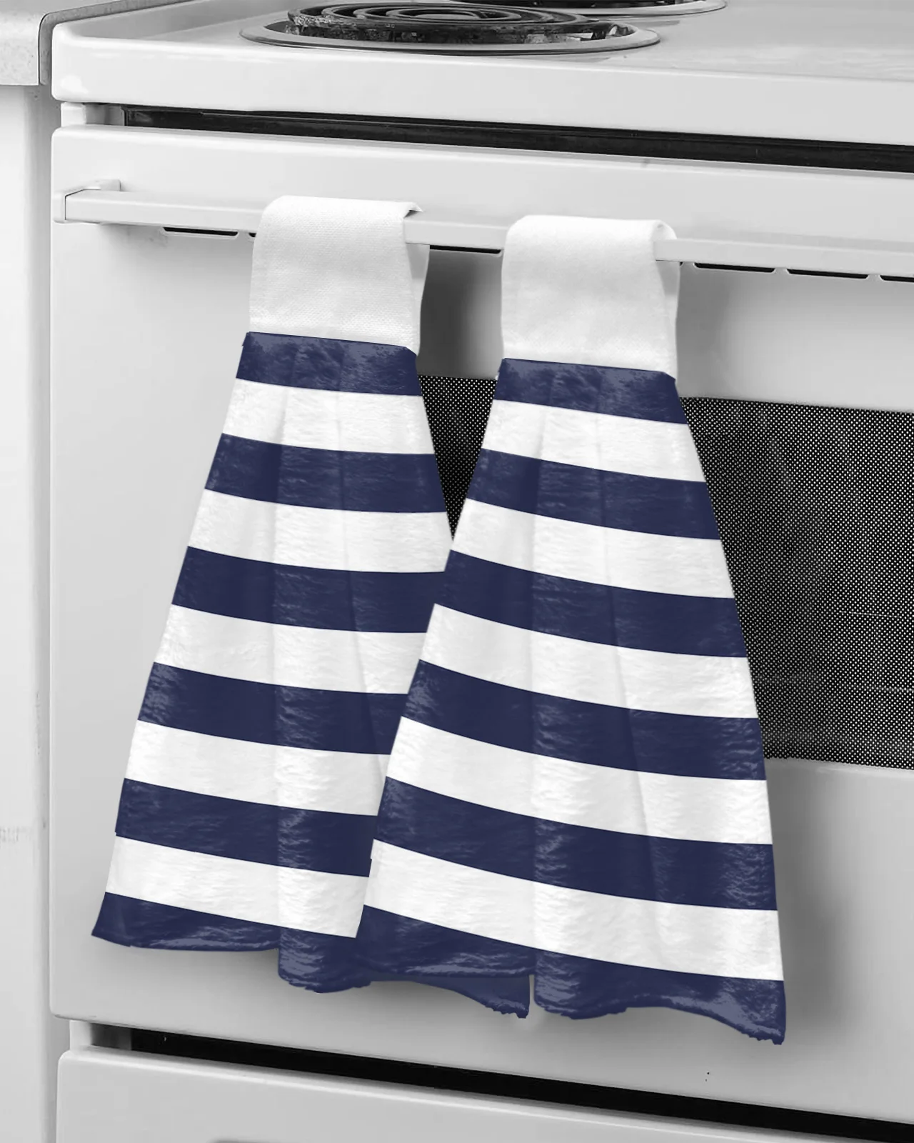 Navy Stripe Hand Towels