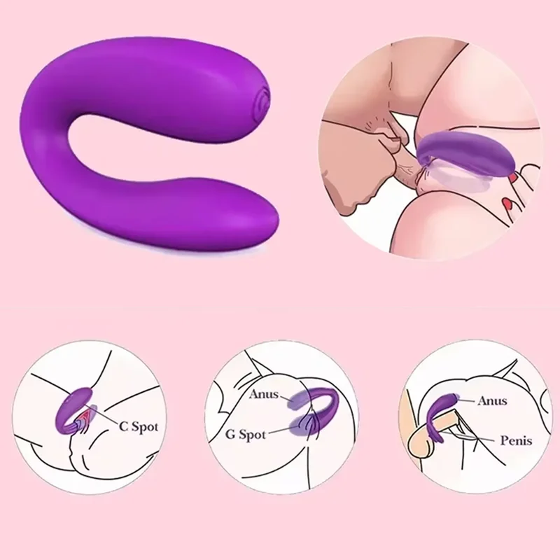 Носимый вибратор для пары U-образный женщин стимуляция влагалища клитора массаж