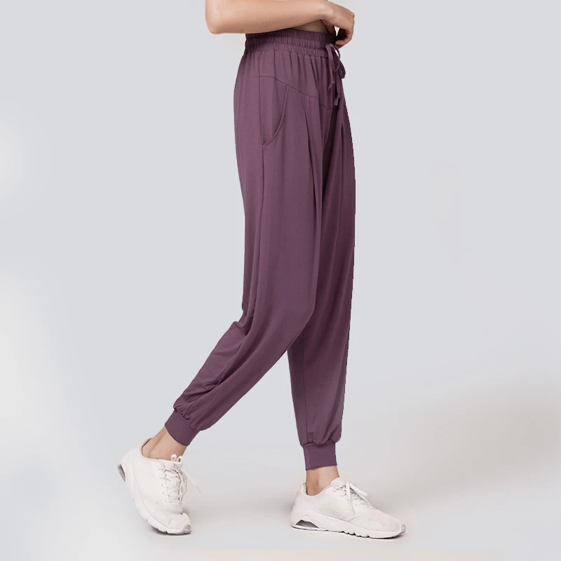 Женские спортивные брюки с завышенной талией свободные повседневные шаровары