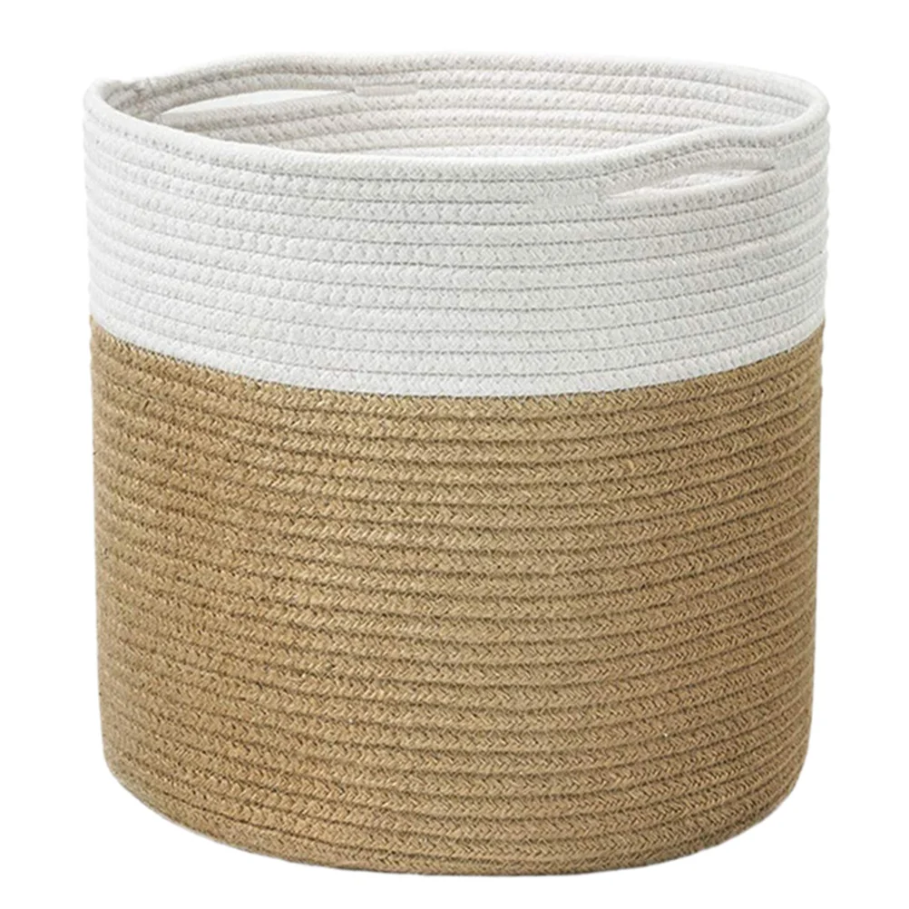 

Basket Woven Flower Laundry Rattan Wicker Storage Planter Pot Hamper Baskets Cotton Rope Bin Pots Dirty Clothes Modern Bucket
