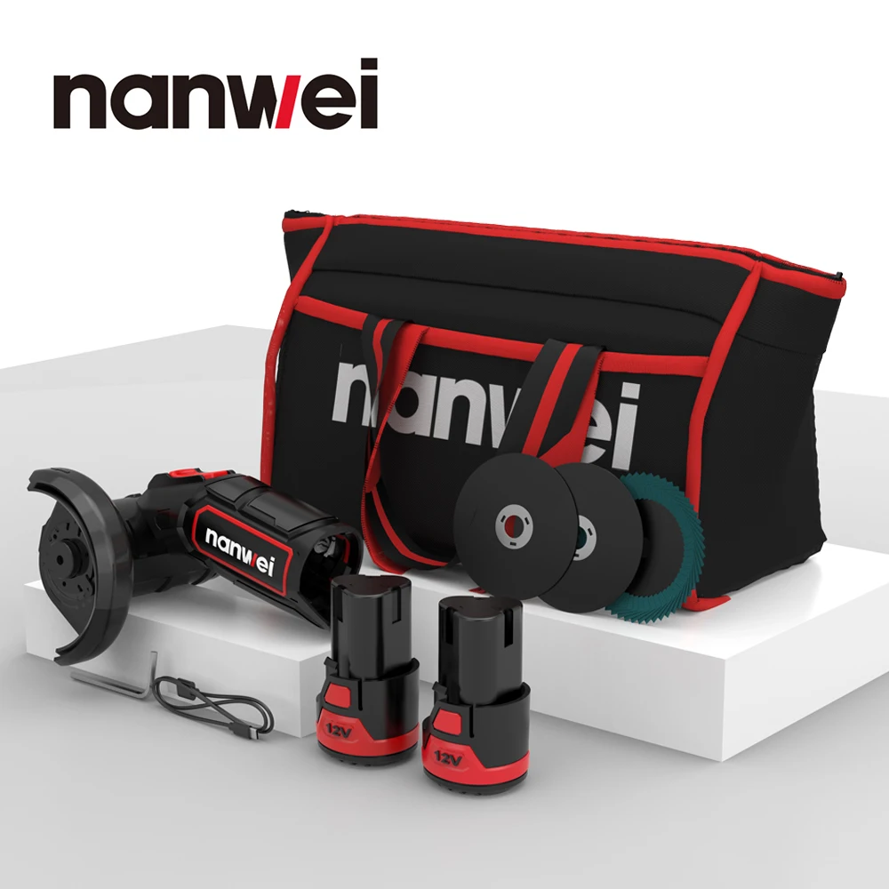

NANWEI Type-c Rechargeable 12V Lithium Ion Home DIY Angle Grinder Small Portable Sanding Machine Cutting Machine