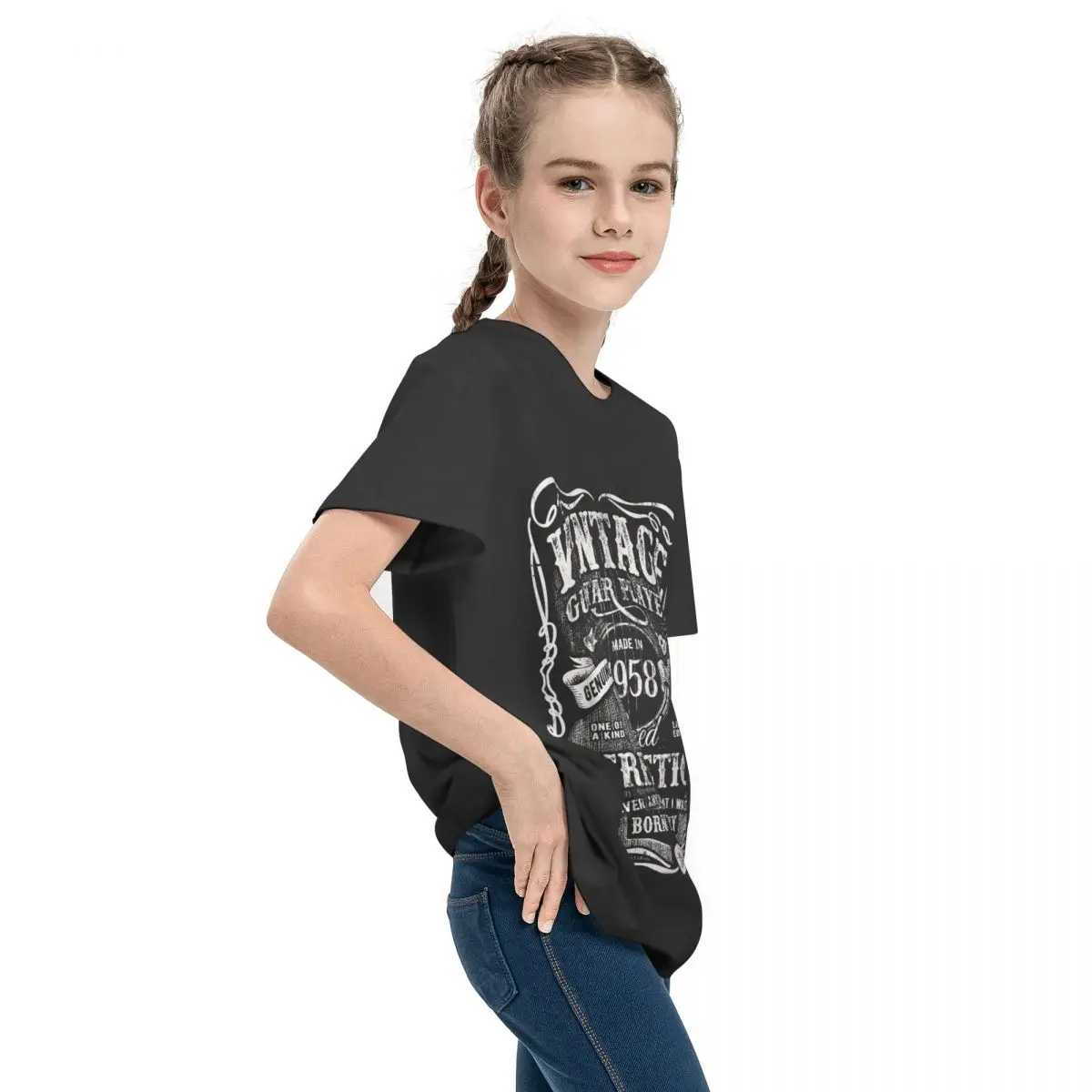 Базовая футболка с коротким рукавом для подростков Винтажная гитарным