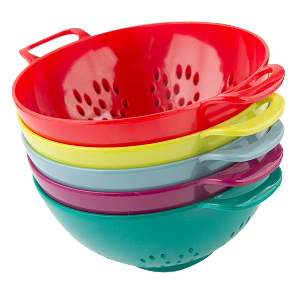 

5Pcs Colander Bin Storage Kitchen Strainer Colander Bowl Fridge Colander Bin Draining Bowl
