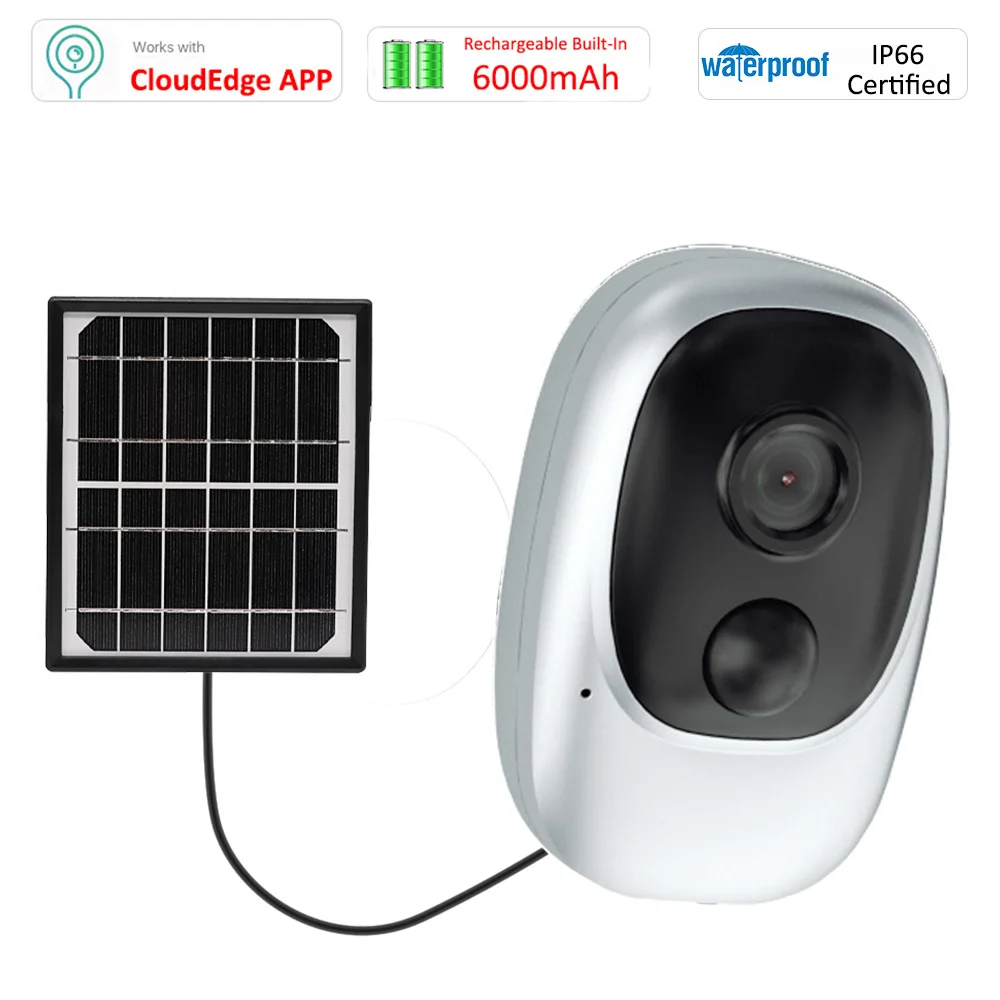 

Wireless Outdoor Security Camera 6000mAh Rechargeable Battery Powered Camera WiFi IP Home Surveillance Camera 1080P Night Vision