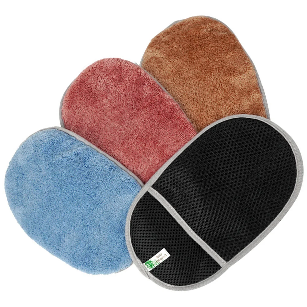 

4 Pcs Dusting Tools Cleaning Gloves Glass Coral Fleece Household Cleaning Glove Gloves For