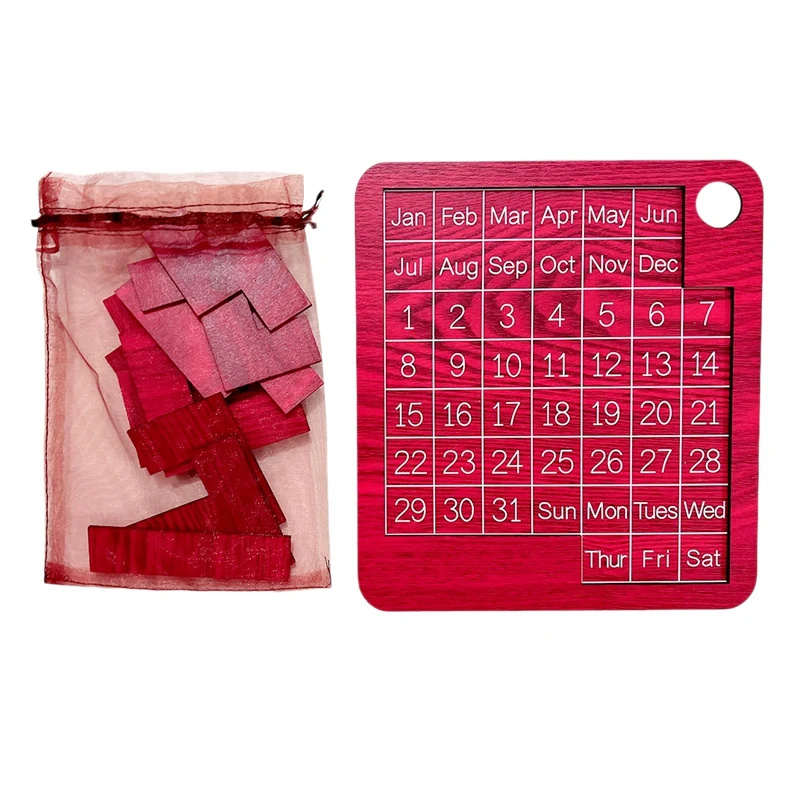

Calendar Puzzle Ornament Month + Day + Week Calendar Creative Desktop Ornament Home Decorative