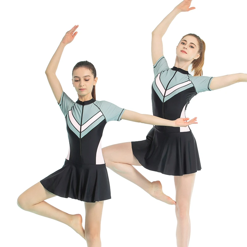 

Купальники для матери и дочери, Семейные костюмы одинаковых девушек/женщин, Цельный купальник с коротким рукавом и топом, пляжная одежда на ...