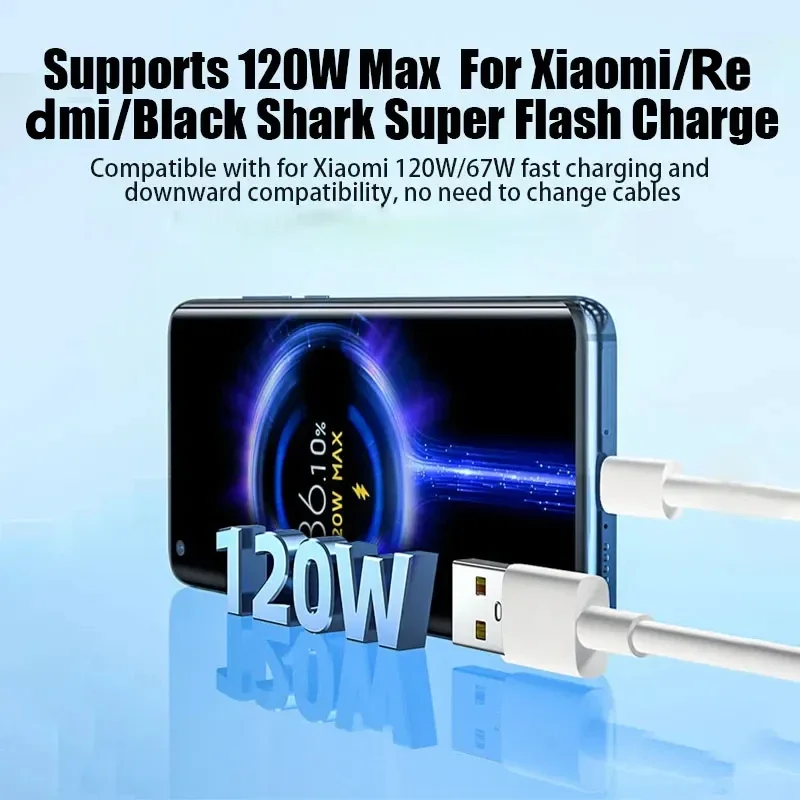 Оригинальный Xiaomi 120 Вт USB Type C кабель Тип 6A 67 Turbo Быстрая зарядка для Mi 14 Ultra 13T Pro 12S