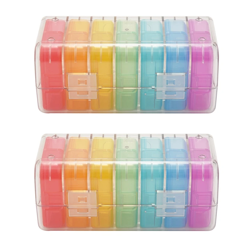 

2X Weekly Pill Organizer 2 Times A Day, 7 Day Am Pm Pill Box, Daily Am Pm Pill Organizer 7 Day