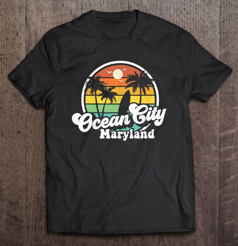 

Футболка мужская летняя в стиле ретро с принтом «Океанский город»